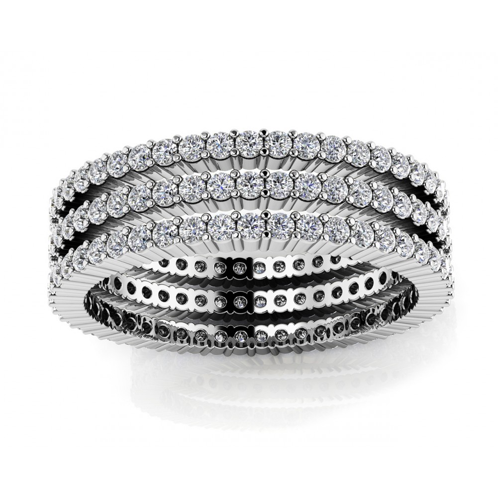 3.00 ct Ladies Round Cut Diamond Eternity Wedding Band Ring (Color G